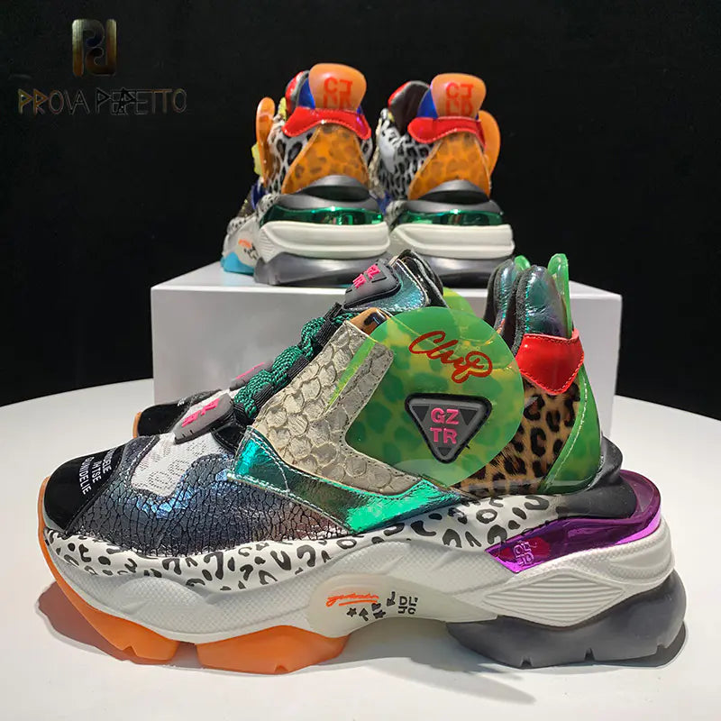 Trendy Color Block Platform Sneakers for Women