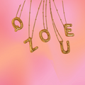 Gold Balloon Letter Necklace-Stainless Steel