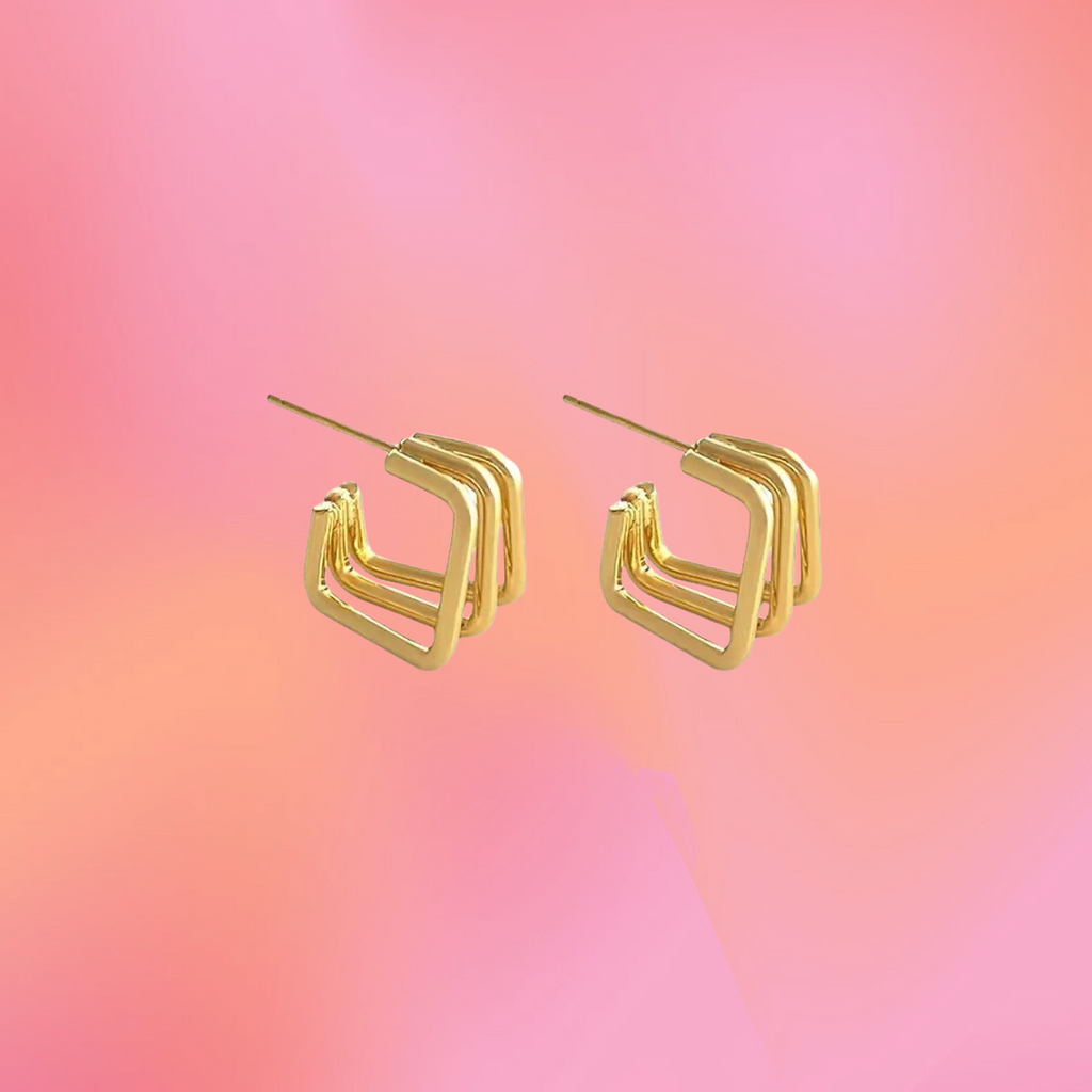 Titanium Square Cutout Hoops