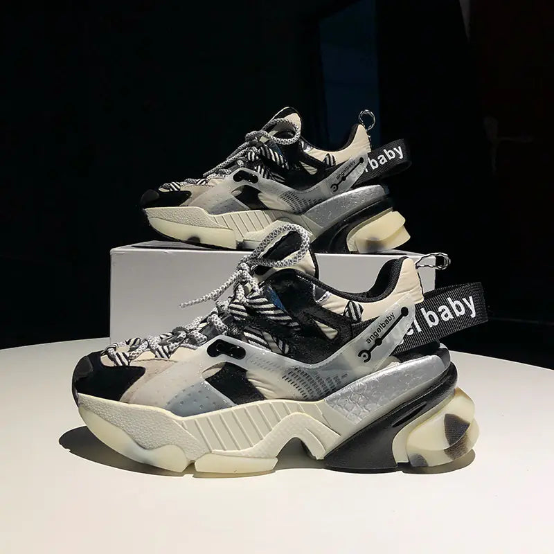 Trendy Color Block Platform Sneakers for Women