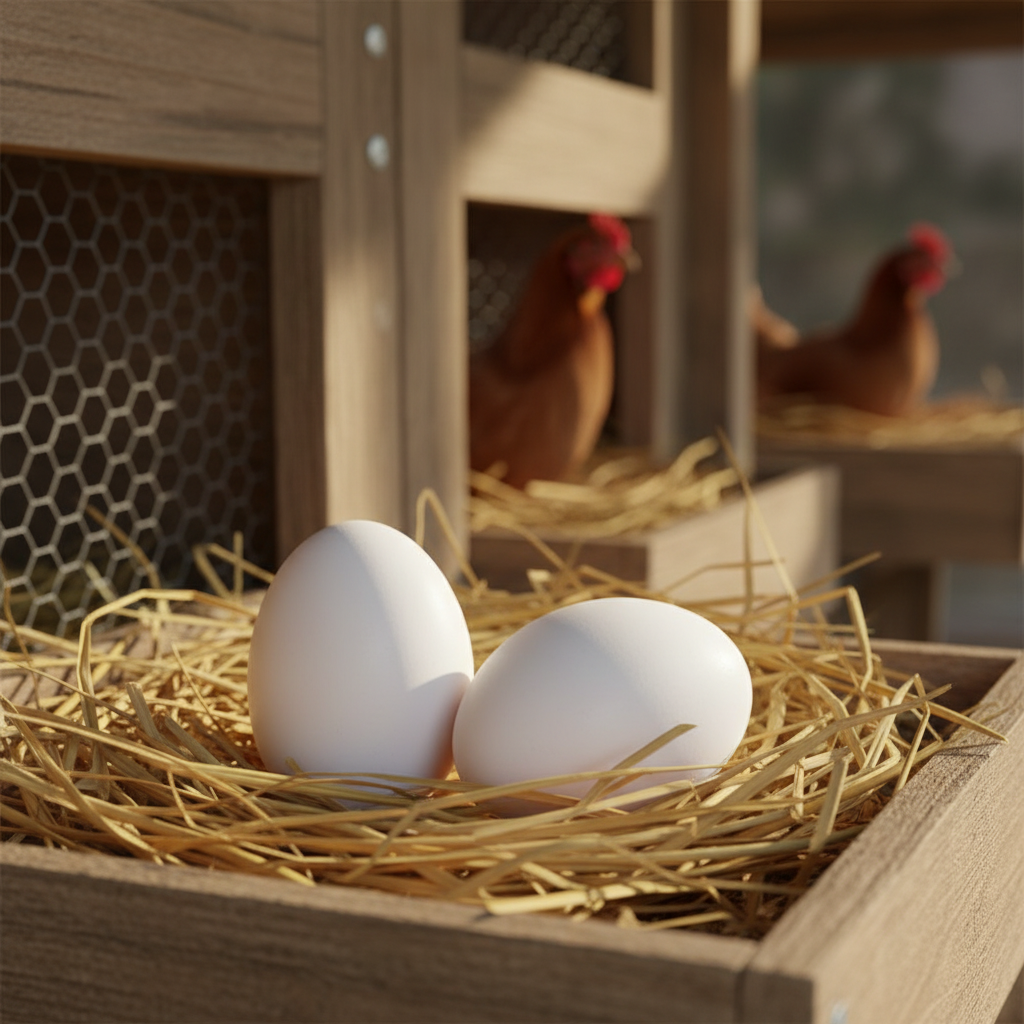 Little Giant Ceramic Nest Eggs 2 Pack Fake Eggs for Chicken Coops, White