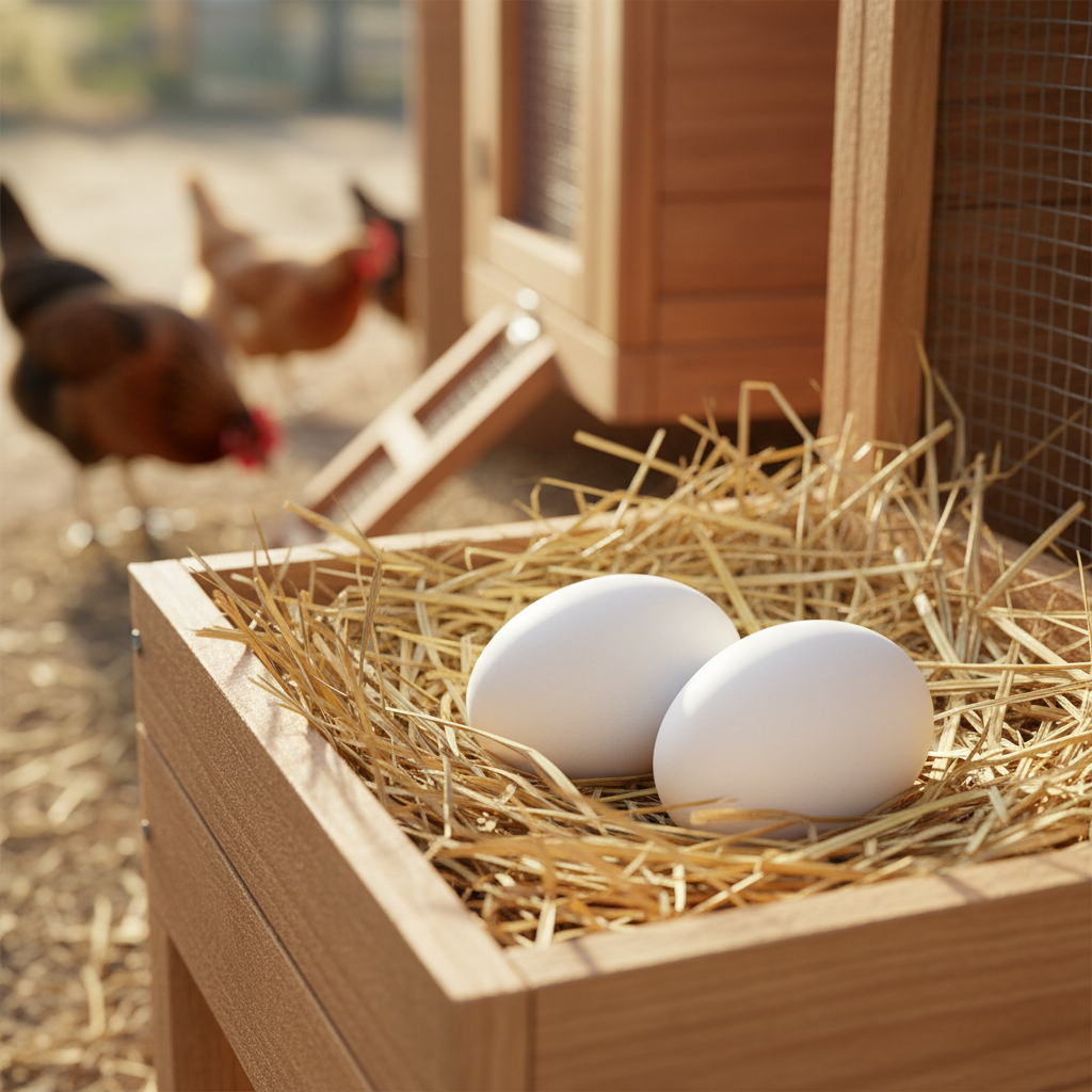 Little Giant Ceramic Nest Eggs 2 Pack Fake Eggs for Chicken Coops, White