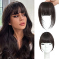 Clip In Bangs 100% Human Hair Bangs Clip In Hair Extensions Clip On Bangs French Dark Brown Clip In Bangs Real Human Hair Fake Bangs For Natural Hair