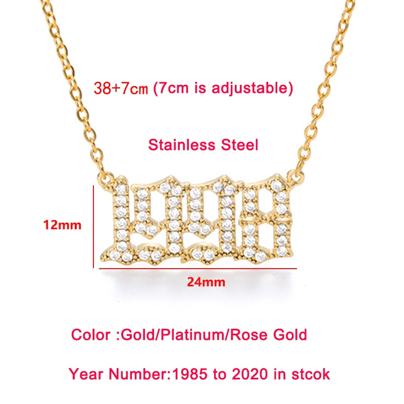 Birth Year Number Necklace