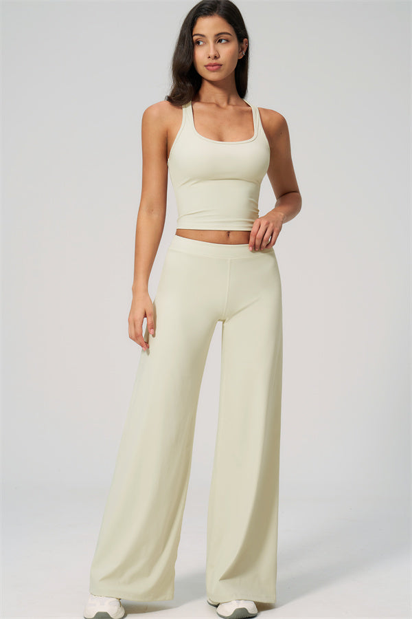 The Revive Crop Top Straight Leg Pants 2-Piece Set
