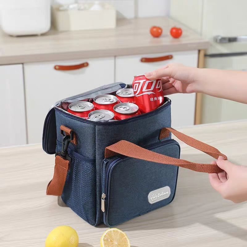 Insulated Lunch Bag for Adults & Kids - Leakproof Thermal Food Container with Adjustable Strap (29x25x5cm, 0.264kg)