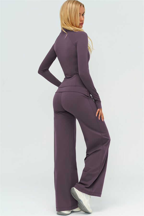 The Twirl Zip Jacket Straight Leg Pants 2-Piece Set
