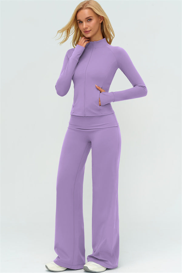 The Twirl Zip Jacket Straight Leg Pants 2-Piece Set