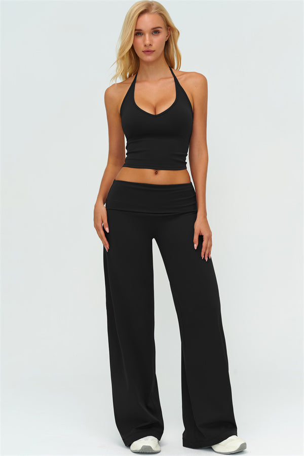 The Twirl Halter Tank Top Straight Leg Pants 2-Piece Set