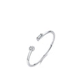 Sterling Silver Micro Inlaid Zircon Adjustable Open Ring
