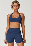The Boost Halter Sports Bra Enigma Shorts 2-Piece Set