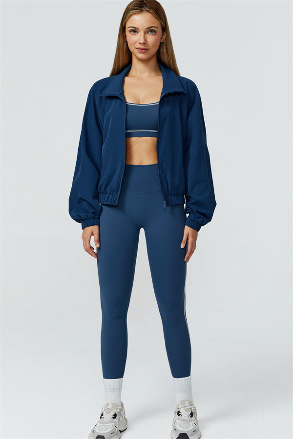 The Venus Zip Jacket Sports Bra Leggings 3-Piece Set