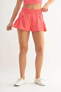 MONO B Smocked High Waist Shorts