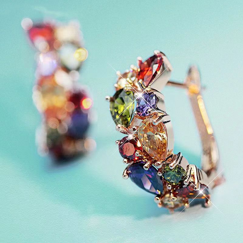 Free Diamond Crystal Zircon Ear Clip Affordable Luxury Earrings Women