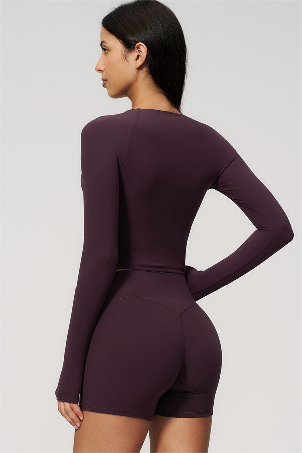 The Lox Long Sleeve Crop top Shorts 2-Piece Set