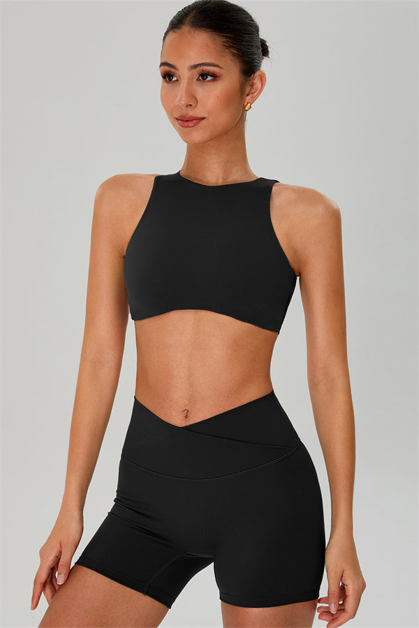 The Jewel Crop Top Crossover Shorts 2-Piece Set