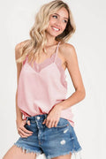 BiBi Lace Cami Solid Tank Top