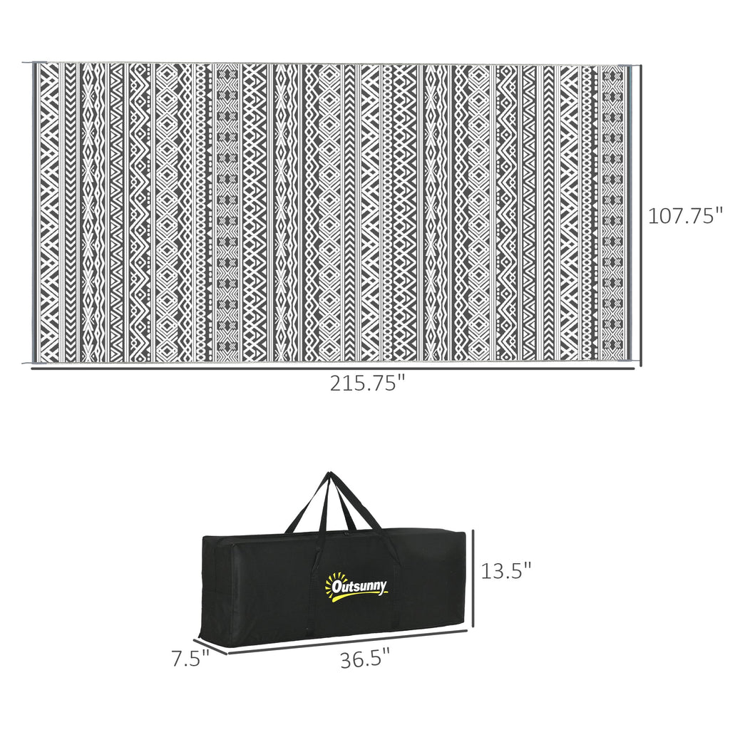 Reversible Outdoor Rug Carpet RV Camping Rugs with Carry Bag