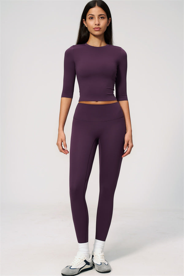 The Natalia Half-Sleeve Top Leggings 2-Piece Set