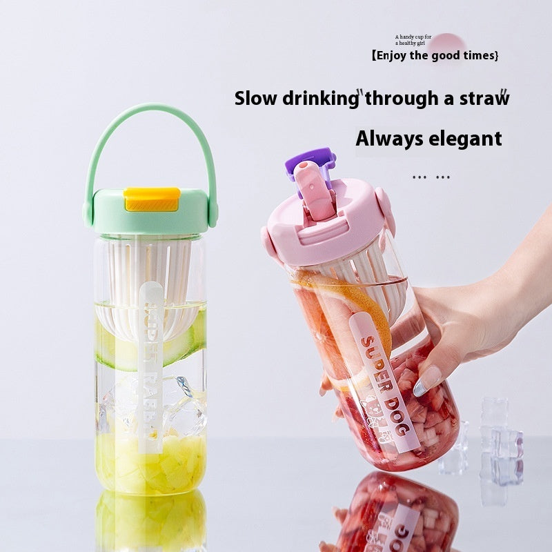 Glass Simple And Portable With Straw Cup