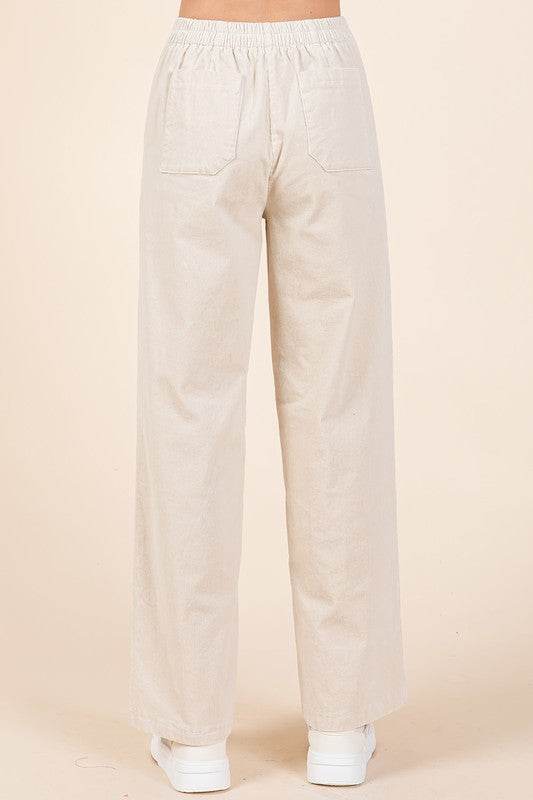 Mittoshop Corduroy Back Elastic Waist Pants
