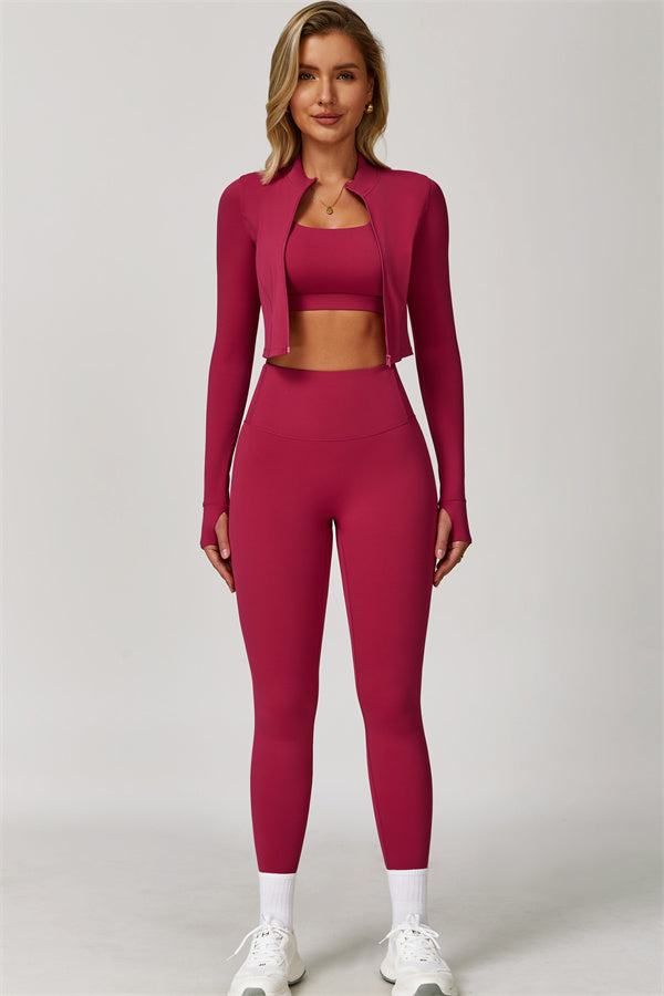 The Eloise Jacket Sports Bra Leggings 3-Piece Set