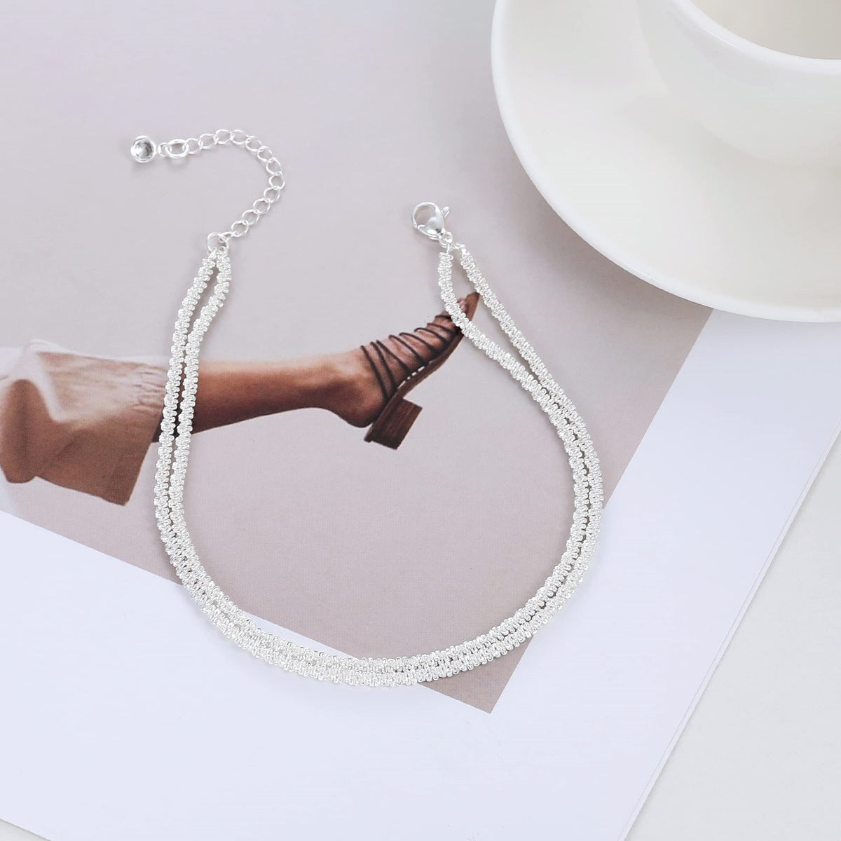 Free Fashion Trend Sparkling Foot Ornaments Double Layer