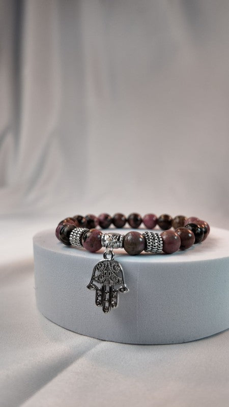 Rhodonite Hamsa Bracelet