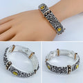 2 Tone Filigree Design Stretchable Bracelet