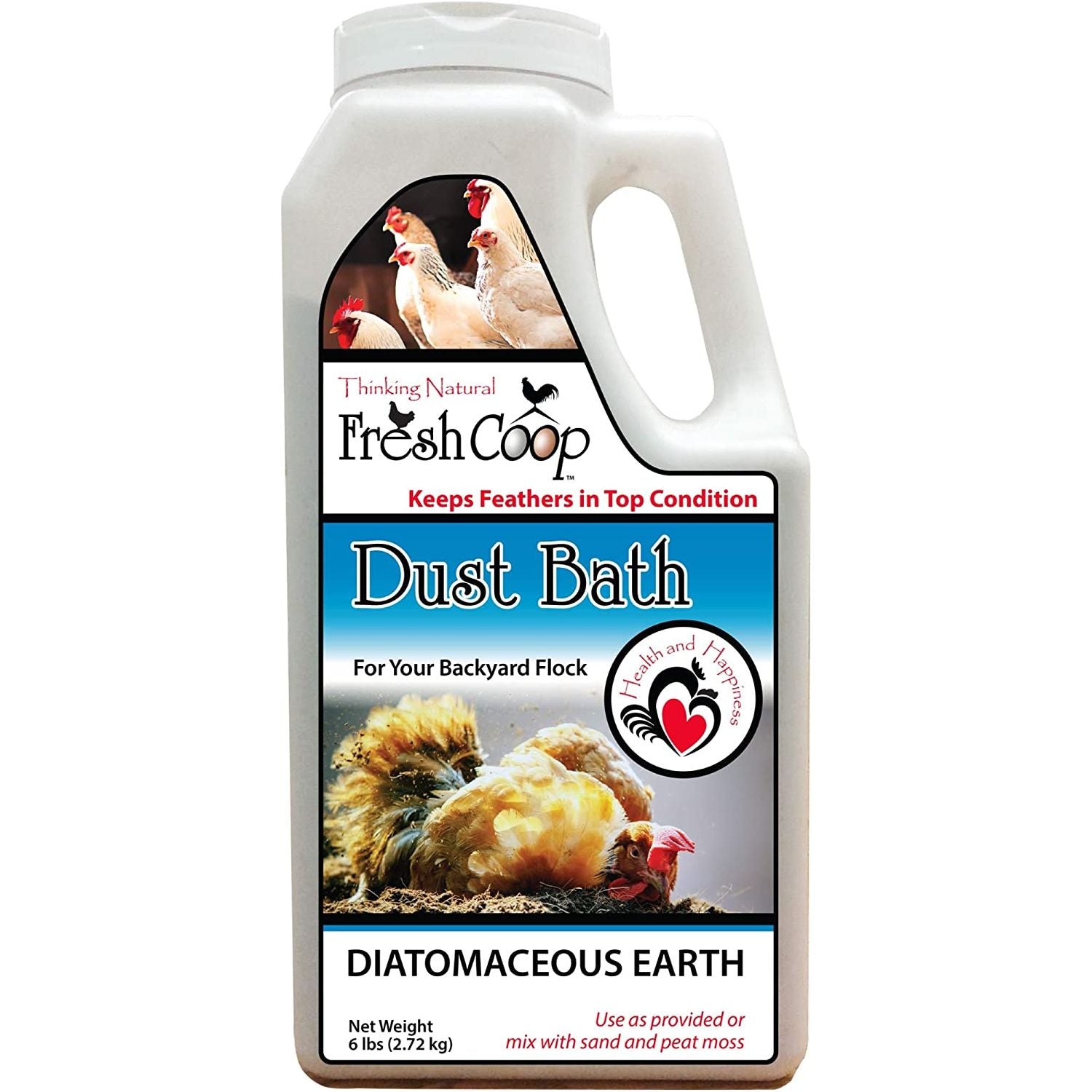 Fresh Coop Dust Bath 6 lb Shaker Absorbent Chicken Bird Bath Backyard Poultry