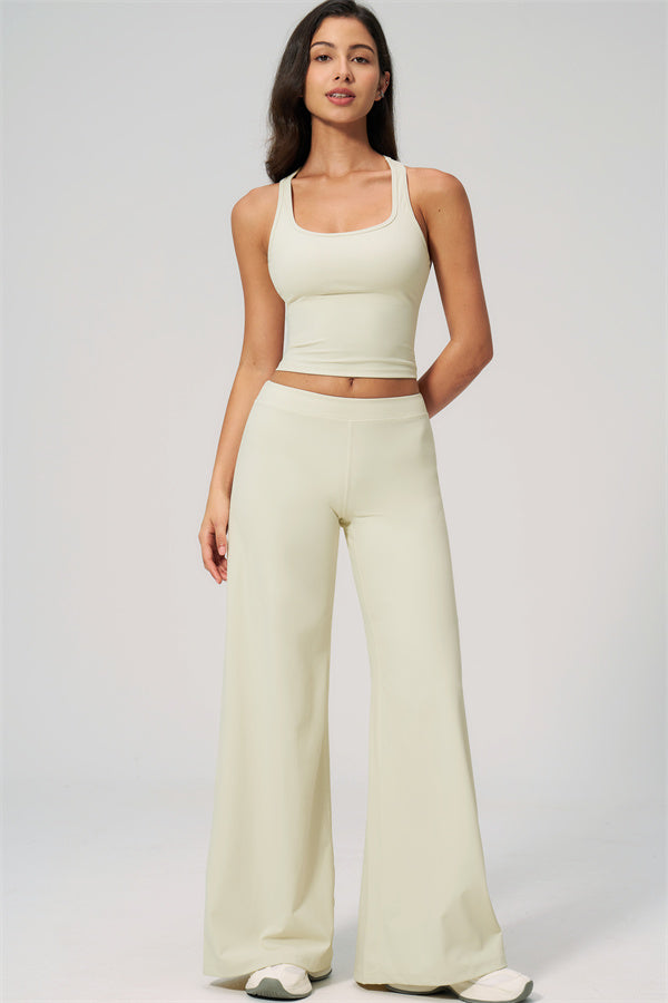 The Revive Crop Top Straight Leg Pants 2-Piece Set