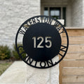 Custom Metal Sign - Personalized Circle Address Plaque