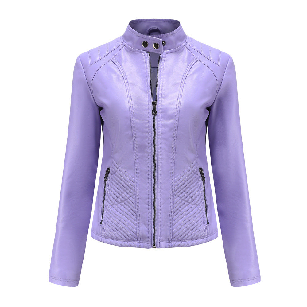 Autumn And Winter Casual Leather  Coat Long-sleeved Motorcycle Jacket