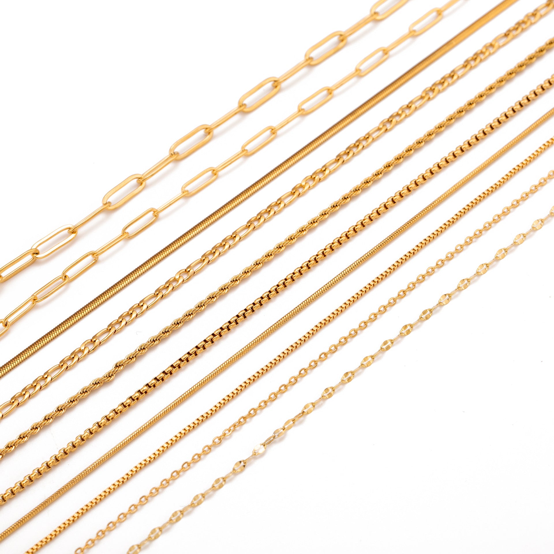 Free Stainless Steel Vacuum Vapor Plating 18K Gold Color Protection Lip Chain Accessories