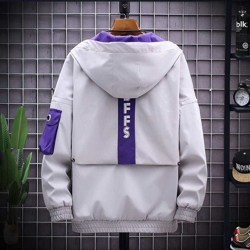 Men’s Casual Jacket – Korean Style Thickened Hooded Coat for Spring & Autumn | Trendy Youth Outerwear | Polyester Windbreaker (Yellow, Gray, Black) – Sizes M to XXXXL