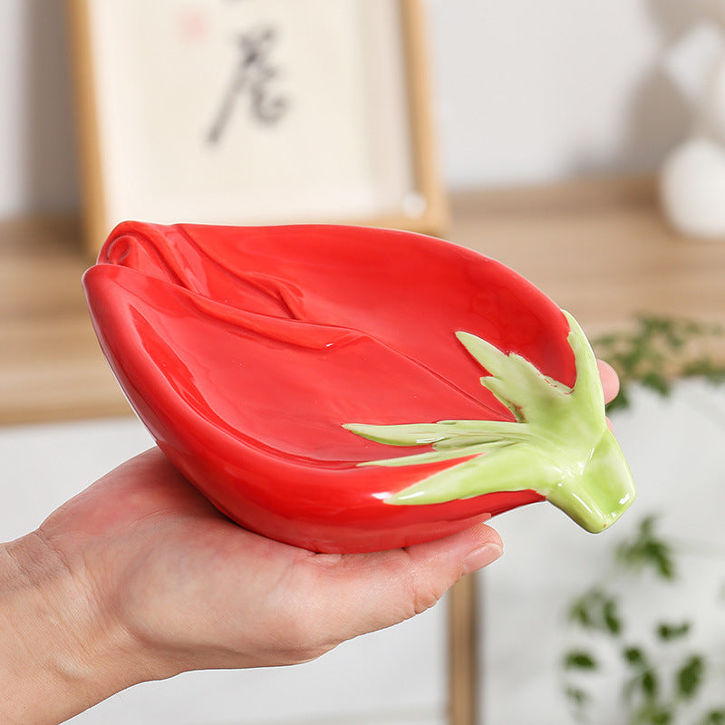 Rose Ceramic Soap Box Draining Household