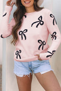 Bow Knit Crewneck Sweater
