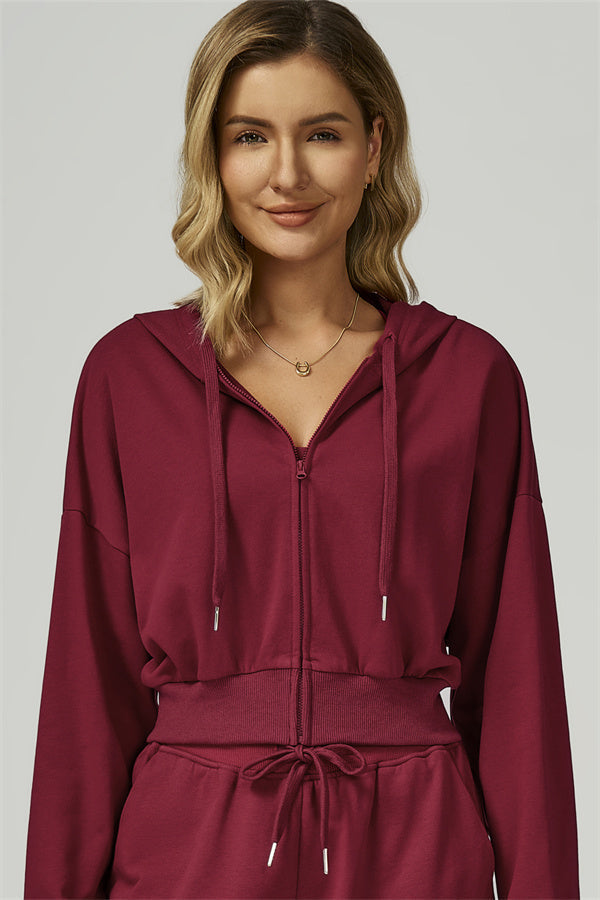 The FlexFit Crop Hoodie Pants 2-Piece Set