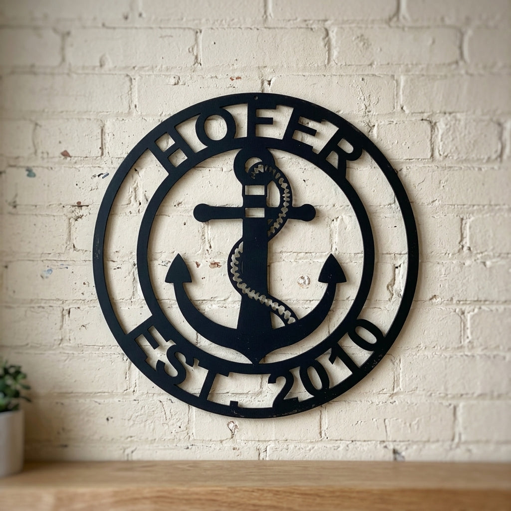 Anchor Family Name Personalized Gifts - Custom Metal Sign