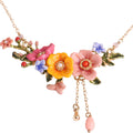 Enamel Colored Three-dimensional Flower Sweet Female Necklace