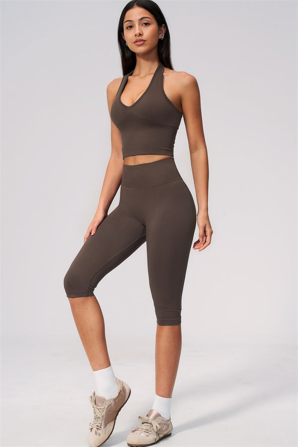 The New Allure Halter Top Capri Leggings 2-Piece Set