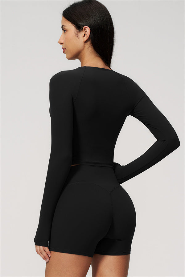 The Lox Long Sleeve Crop top Shorts 2-Piece Set