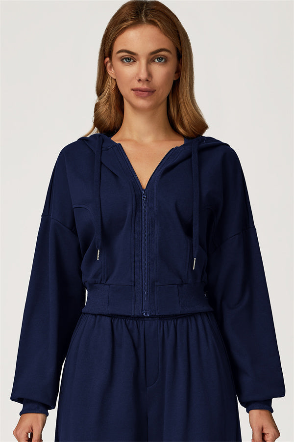 The Glacier Crop Hoodie Shorts 2-Piece Set