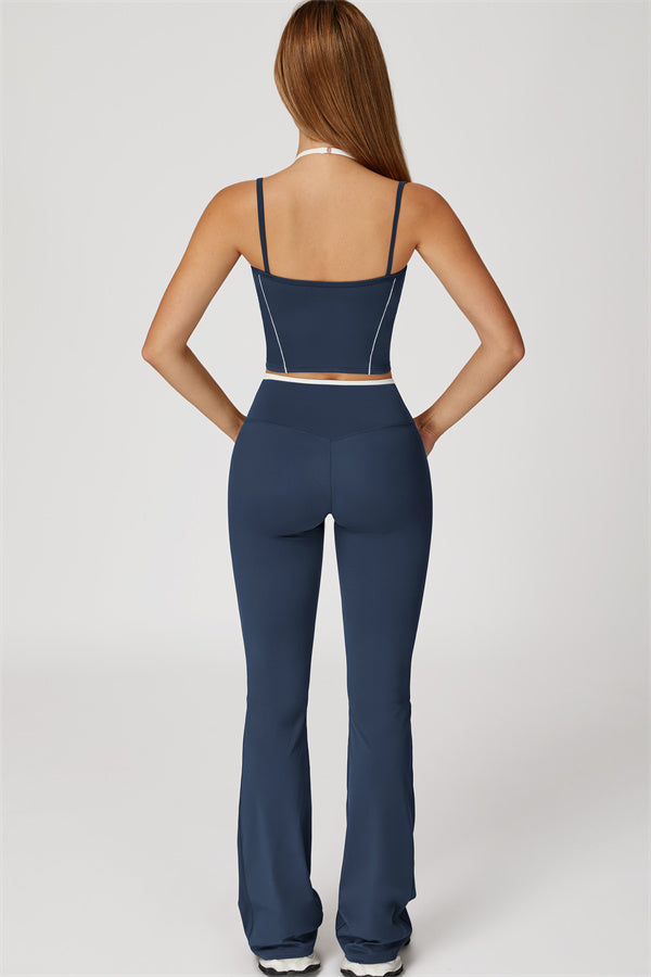 The Radiant Crop Top Flared Leggings 2-Piece Set