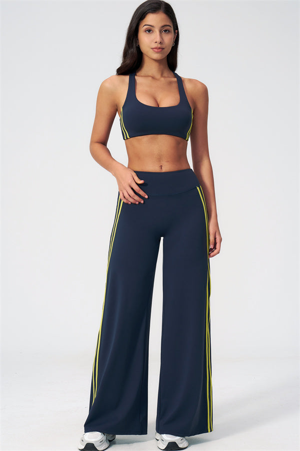 The Evoke Racerback Sports Bra Straight Leg Pants 2-Piece Set