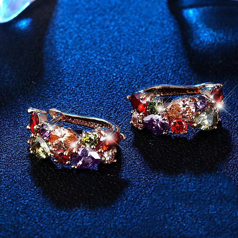 Free Diamond Crystal Zircon Ear Clip Affordable Luxury Earrings Women