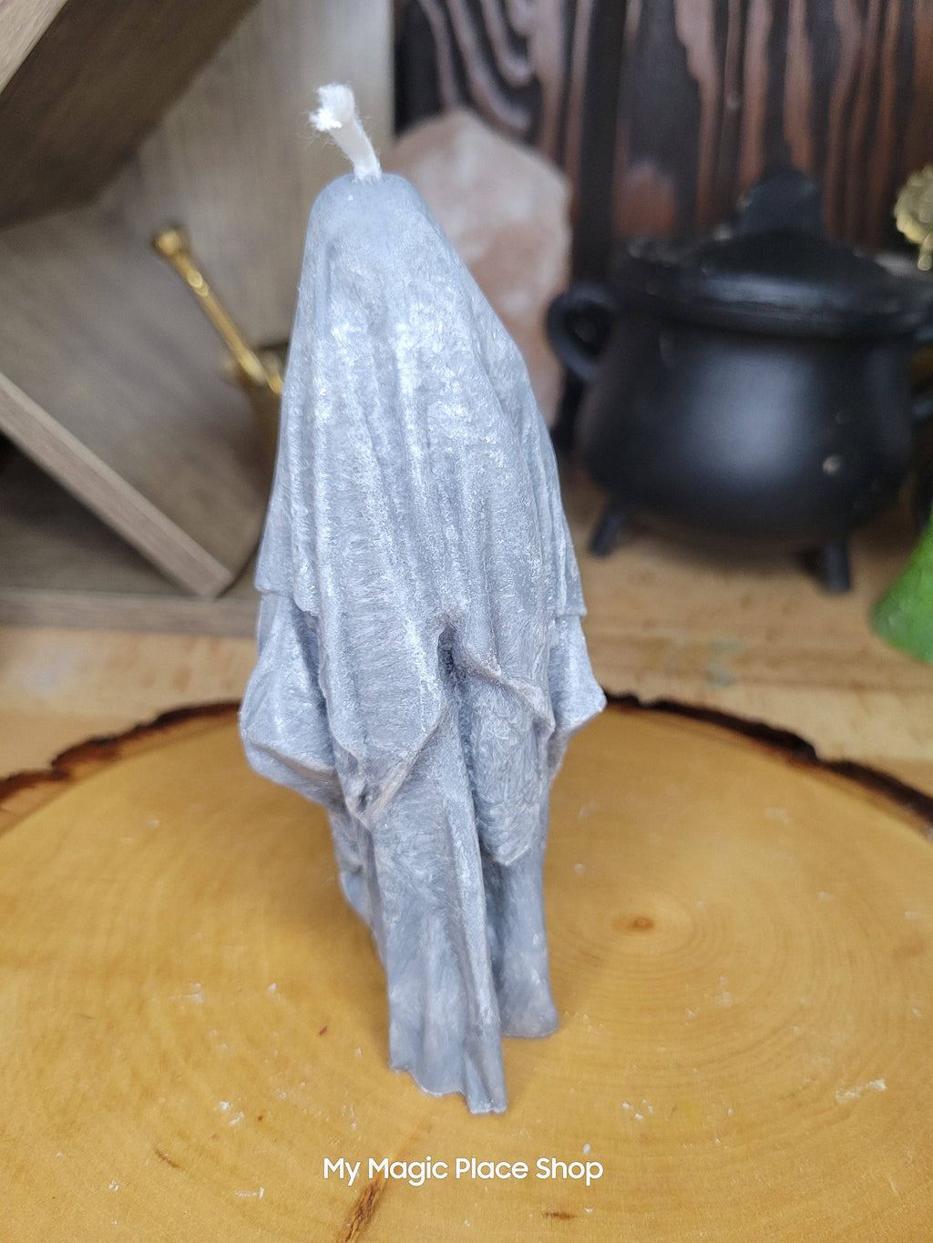 Ghost Handmade Candle , Palm wax Candle , Halloween Candle , white Ghost candle: Purple