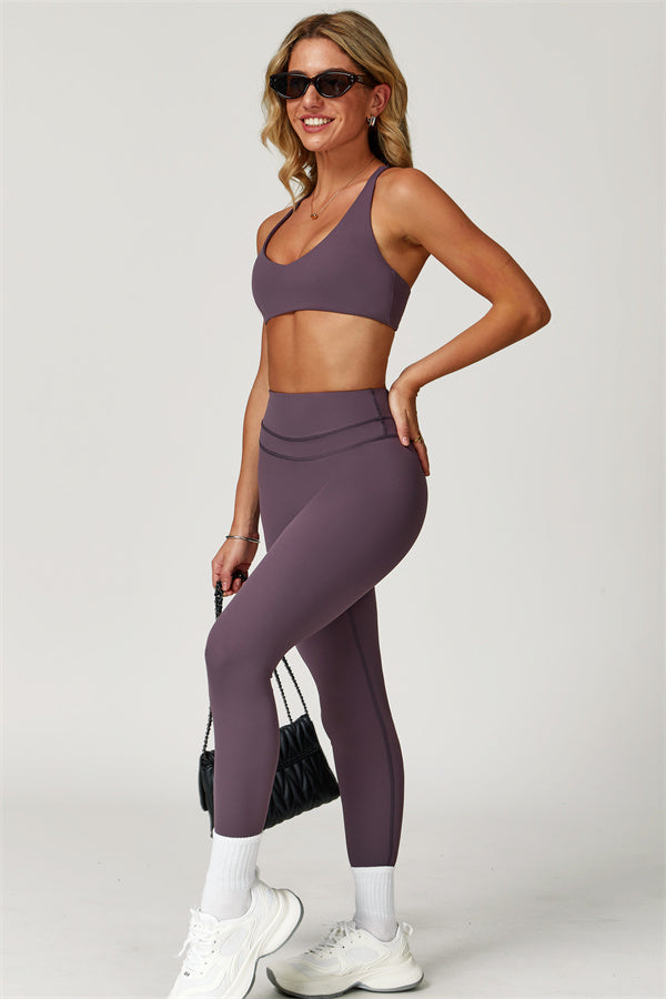 The Boost Crossback Sports Bra Enigma Leggings 2-Piece Set