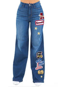 Camila Varsity Wide Leg Jean