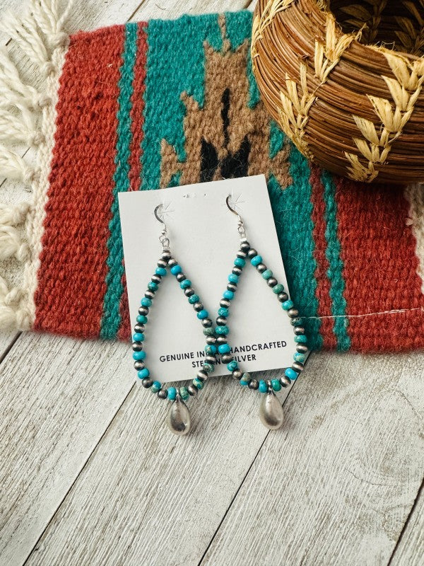 Navajo Turquoise & Sterling Silver Pearl Beaded Ho